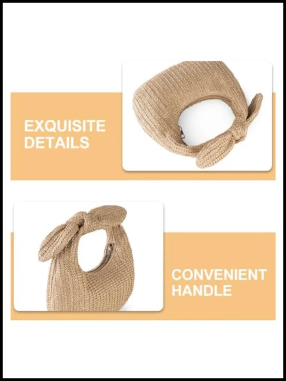 Woven Straw Top Handle Handbag with Bow Decor Lightweight Beach Bag for Women